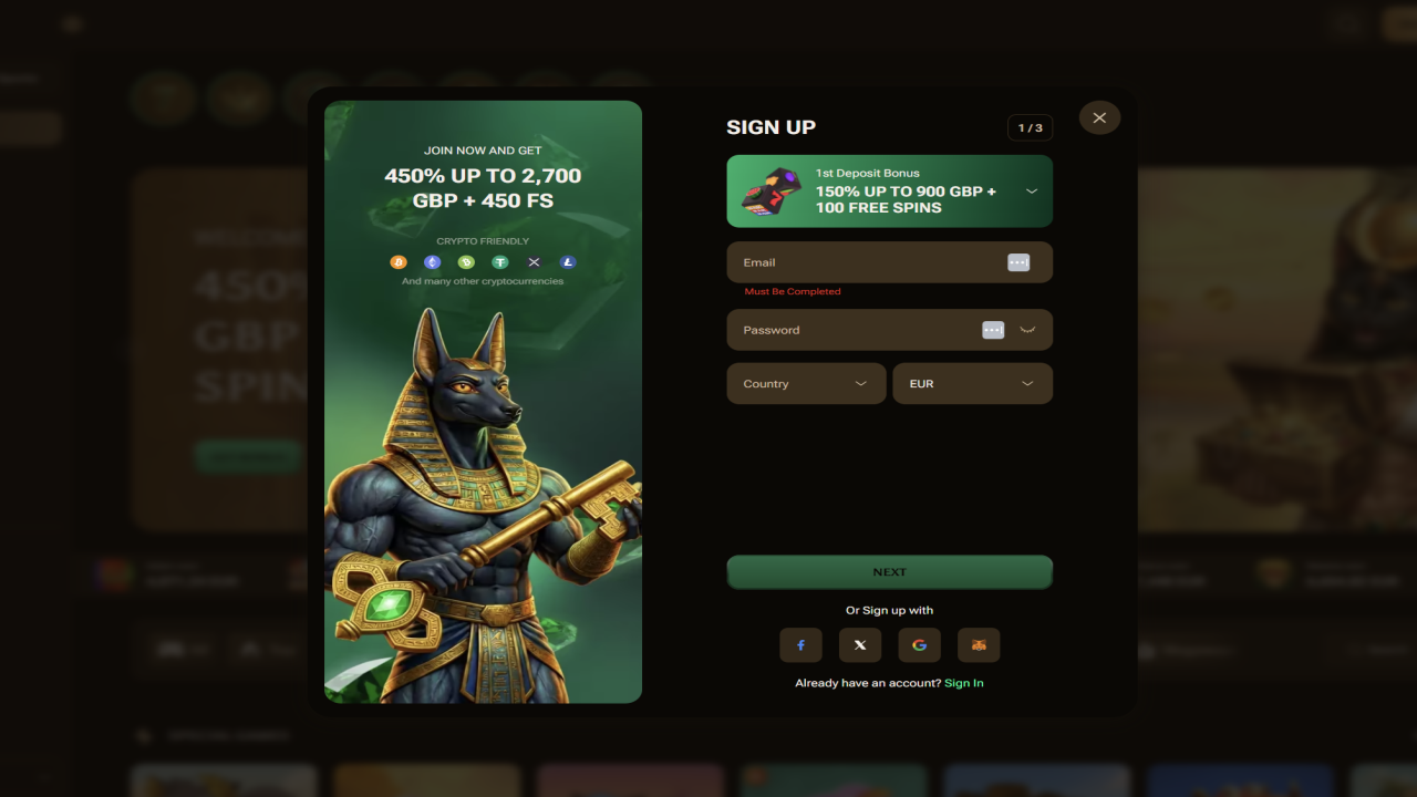 Amunbet Casino registration